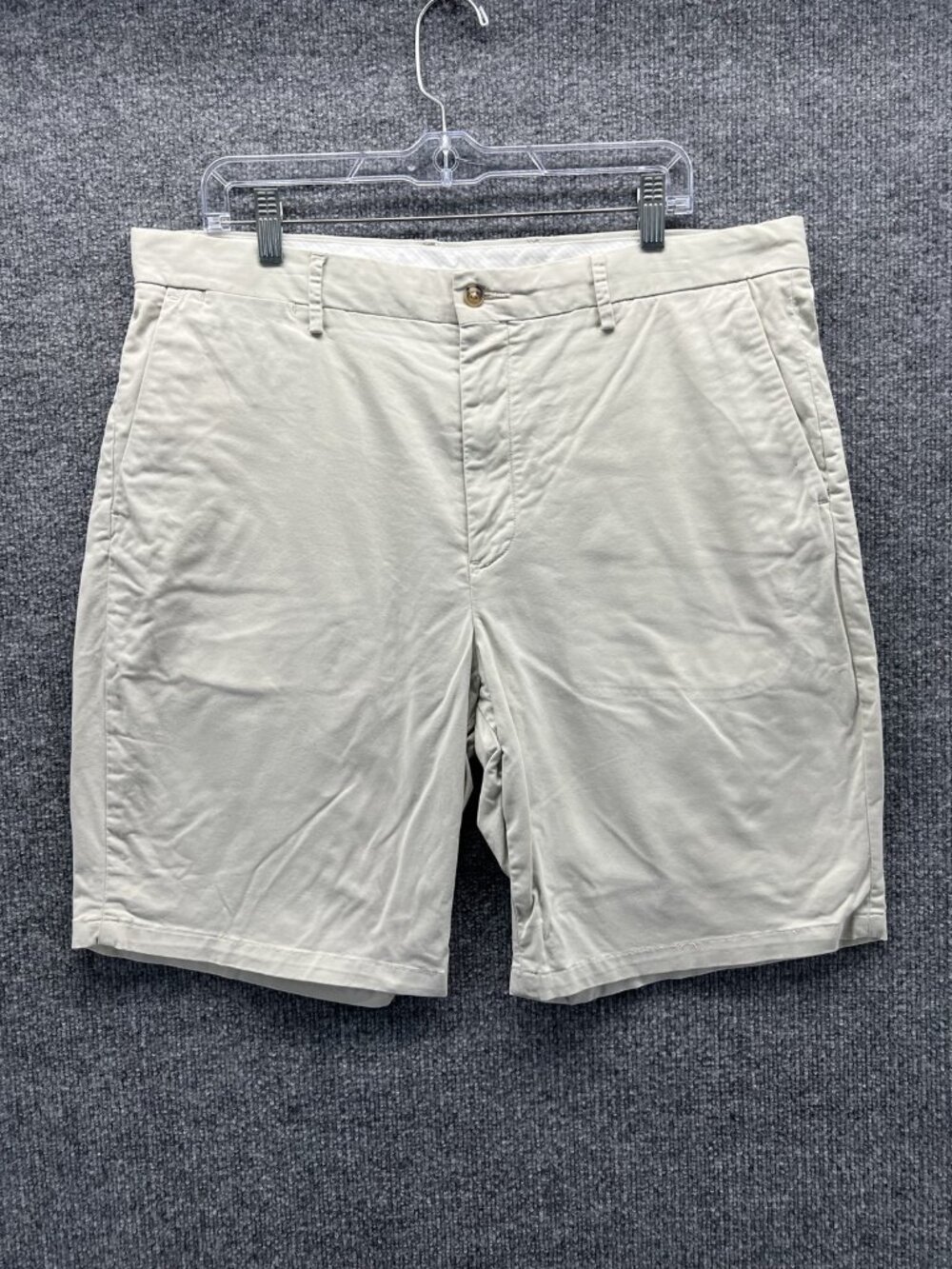 Polo Ralph Lauren Shorts Mens 36 Beige Chino Flat Front Stretch Cotton Summer